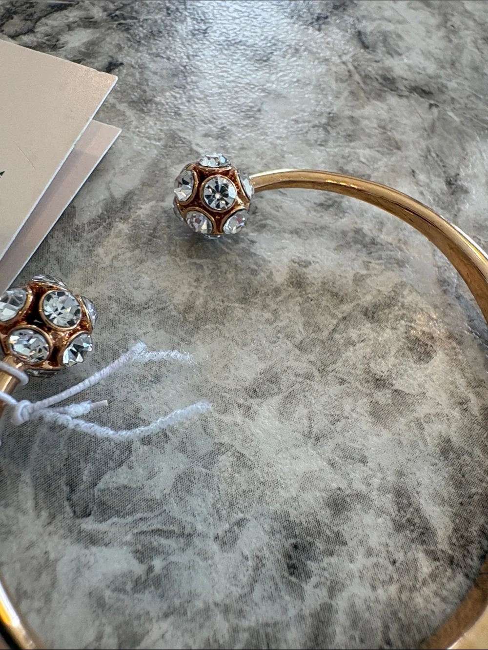 kate spade Rose Gold Open Bangle with Crystal Ends - Picture 3 of 3